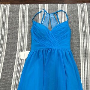 Elegant Blue Strappy Dress